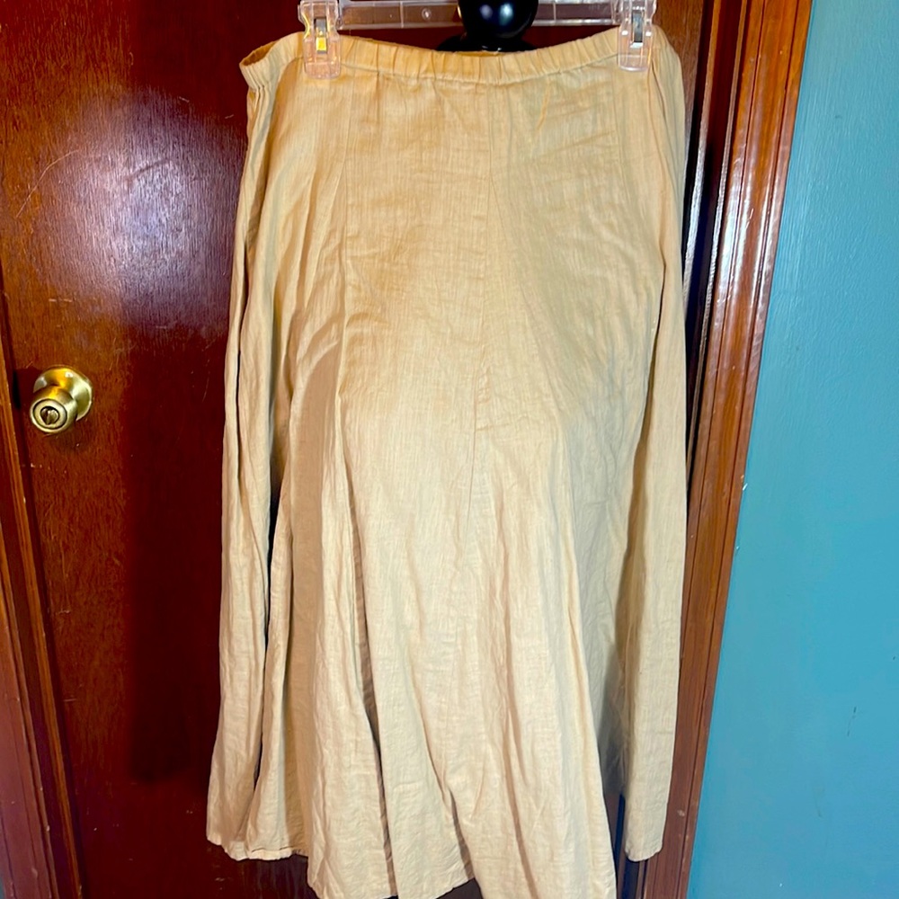 Women khaki linen skirt